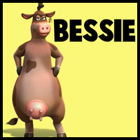 How to Draw Bessie the Brown Cow from Back at the Barnyard