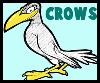 How to Draw Cartoon Crows and Ravens 