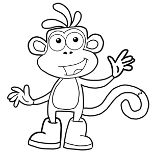 How to Draw Boots the Monkey from Dora the Explorer Drawing Lesson 