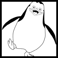 How to Draw Private from Penguins of Madagascar in Easy Steps