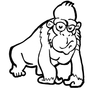 How to Draw Cartoon Gorillas / Apes with Easy Step by Step Instructions