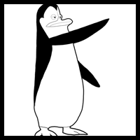 How to draw Kowalski from Penguins of Madagascar