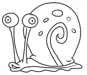 gary spongebob drawing snail draw squarepants step outline tutorials finished tutorial