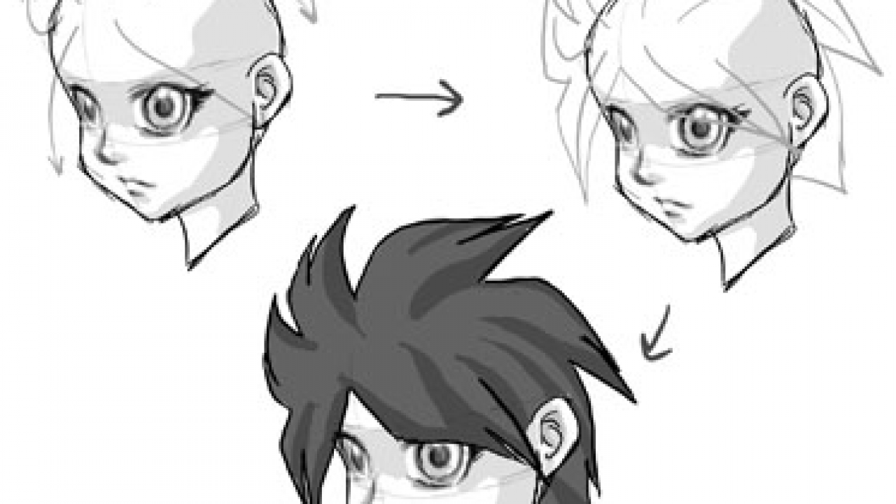 How To Draw Anime Hair Drawing Manga Hair Lesson How To