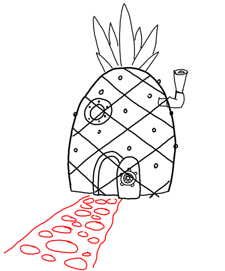 How to Draw Spongebob Squarepants' Pineapple House with Drawing