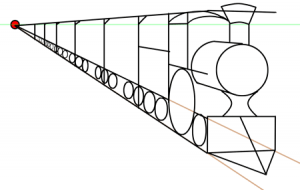 Step 18 Drawing Trains in One Point Perspective with Tutorial