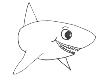 How to Draw Sharks with Cartoon Shark Drawing Lesson - How to Draw Step by  Step Drawing Tutorials