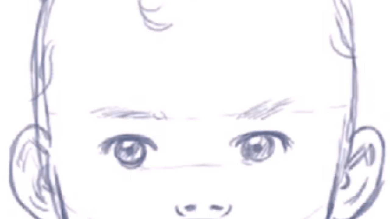 How to Draw a Baby's Face / Head with Step by Step Drawing ...