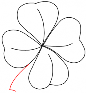 Step 8 How draw 4 leaf clovers drawing lesson - How to Draw Step by