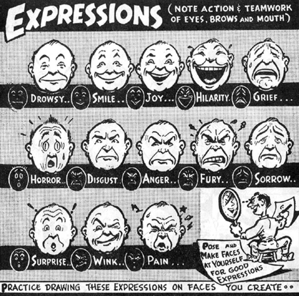 Drawing Cartoon Facial Expressions and Emotions Cartooning Lesson How