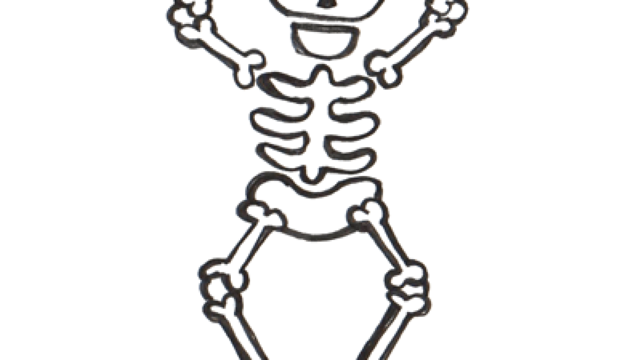 Drawing of a funny skeleton on a light background - stock vector 5514063 |  Crushpixel