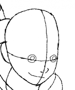 Drawing Ben 10's Face Step 1