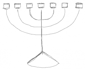 Step 3 : Drawing Hanukkah Menorahs with Easy Steps