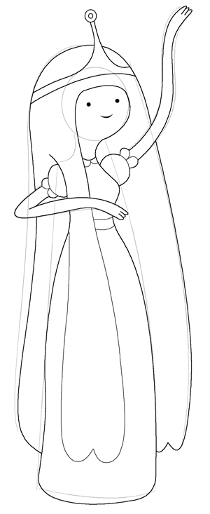 Step 4 : Drawing Princess Bubblegum Adventure Time Lesson