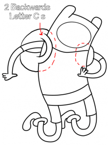 step 6 Drawing Fin the Human Boy from adventure time