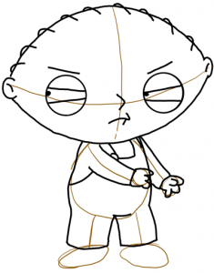 Step 6 - How to Draw Stewie from Family Guy