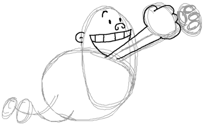 Step 7 : Drawing Captain Underpants in Easy Steps