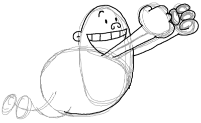 Step 8 : Drawing Captain Underpants in Easy Steps