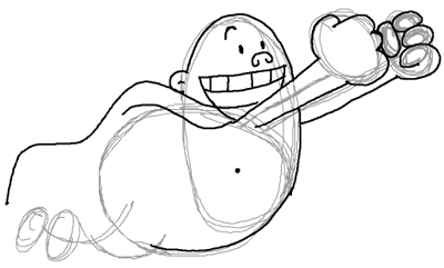 Step 9 : Drawing Captain Underpants in Easy Steps
