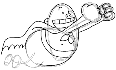 Step 10 : Drawing Captain Underpants Tutorial for Kids