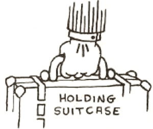 Drawing Cartoon Comic Hand Holding a Suitcase