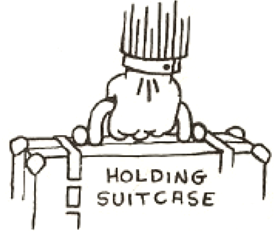 Drawing Cartoon Comic Hand Holding a Suitcase