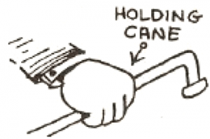 Drawing a Cartoon Hand Holding a Cane / back of the hand