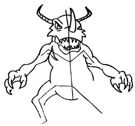 Step 7: Drawing Greymon with Step by Step Drawing Tutorial