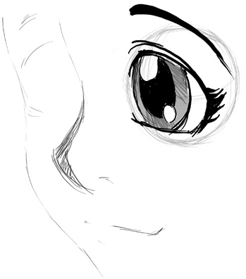 Finished Drawing of Anime Manga Eyes - How to Draw Step by Step Drawing  Tutorials