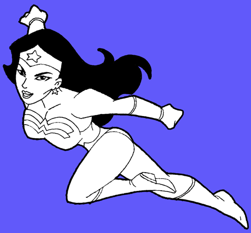 A finished drawing of super woman