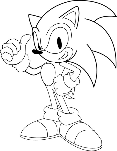 Finished Drawing of Sonic the Hedgehog