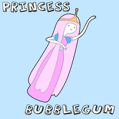How to Draw Princess Bubble Gum from Adventure Time with Step by Step Drawing Tutorial
