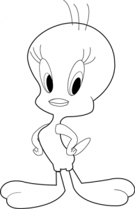 Finished Drawing of Tweety Bird from Looney Tunes