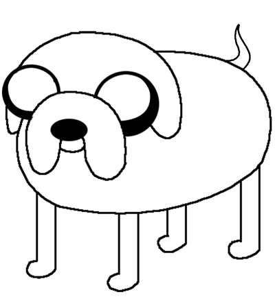 Step 8 - Drawing Jake the Dog in easy steps