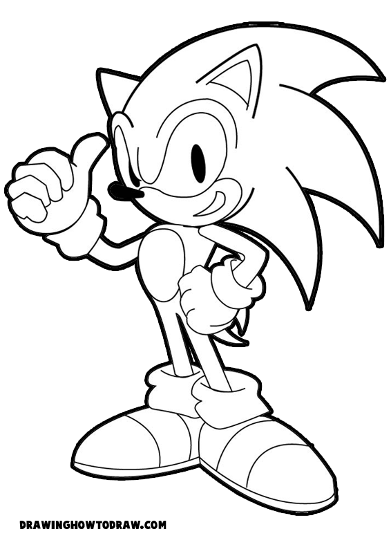 Sonic the Hedgehog Coloring Book Page Printable - How to Draw Step by Step  Drawing Tutorials