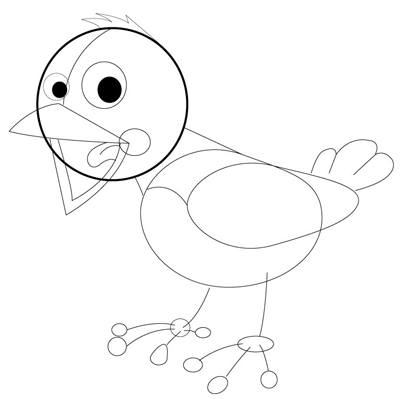 Step 5 : Drawing Birds Step by Step Drawing Tutorial for Kids