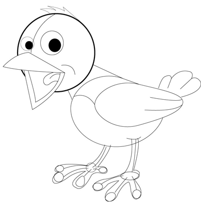 Step 6 : Drawing Birds Step by Step Drawing Tutorial for Kids