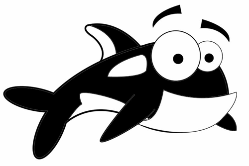 Step 6 : Drawing Cartoon Orca Whales in easy Steps Lesson for Kids