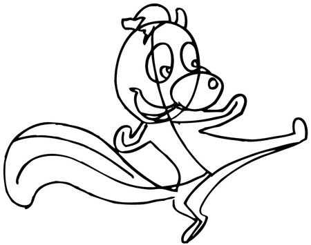 Step 8 : Drawing Skunk from Skunk Fu with Easy Step by Step Lesson
