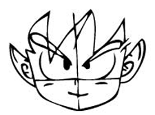 Step 3 : Drawing Son Goku as a Kid from Dragon Ball Z Lesson