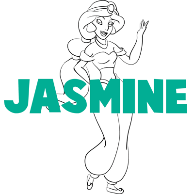How to Draw Jasmine from Aladdin with Easy Step by Step Drawing Tutorial
