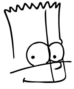 Step 5 : Drawing Bart Simpson from The Simpsons