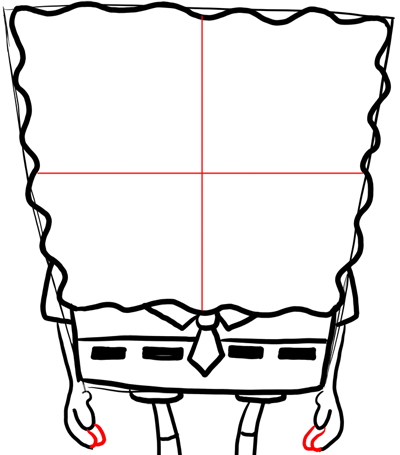 Step 7 : How to Draw Mischievous Spongebob Squarepants with the Giggles Lesson