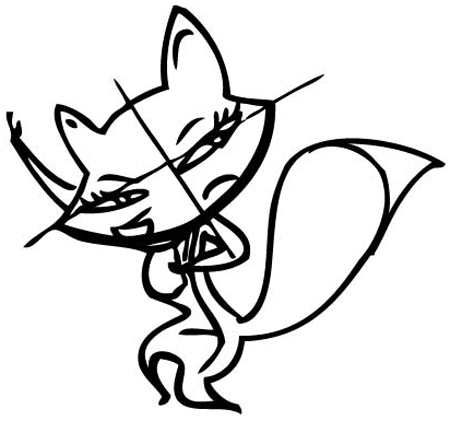 Step 8 : Drawing Fox from Skunk Fu with Tutorial