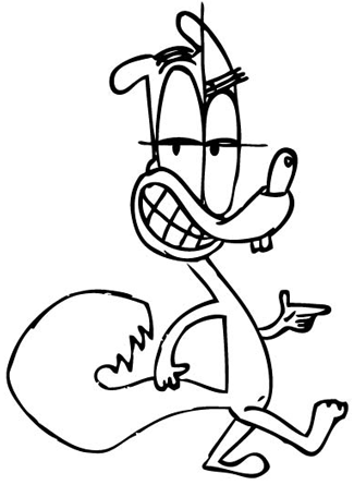 Step 8 : Drawing Rodney J. Squirrel from Squirrel Boy in Steps Lesson
