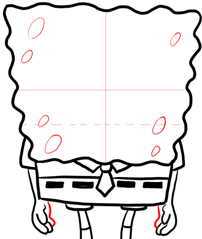 Step 8 : How to Draw Mischievous Spongebob Squarepants with the Giggles Lesson