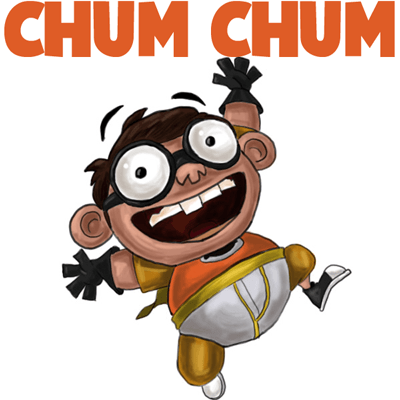 Fanboy & Chum Chum cartoon 3D scene hanging out with a