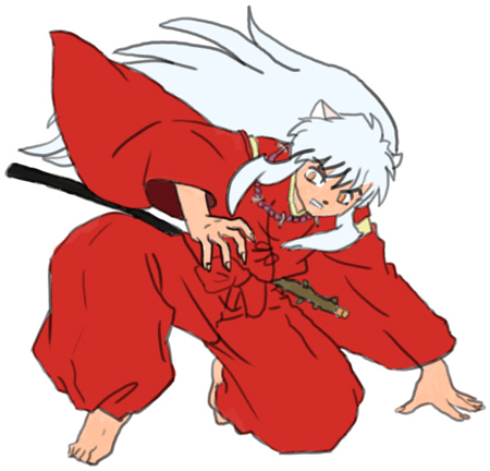 Step 8 : Drawing Inuyasha with Easy Step by Step Instructions