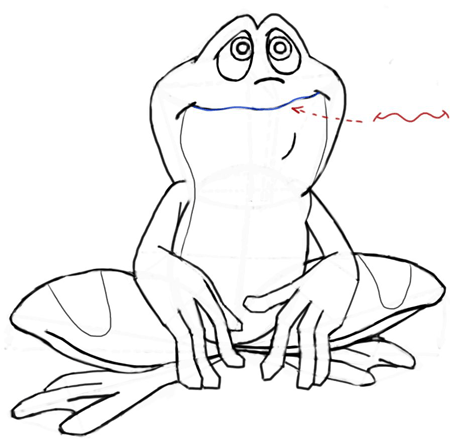 Step 10 : Drawing Cartoon Frogs & Toads in Easy Steps Tutorial