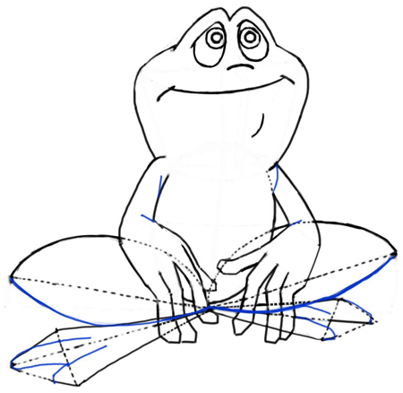 Step 7 : Drawing Cartoon Frogs & Toads in Easy Steps Tutorial